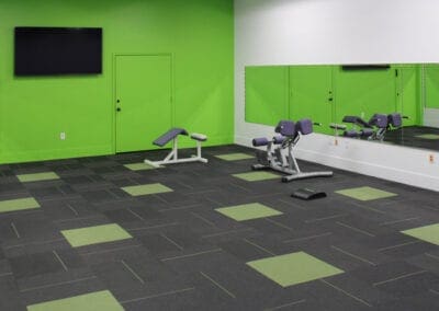 The Fitness Factory | Brevard, NC | gym interior, green classroom