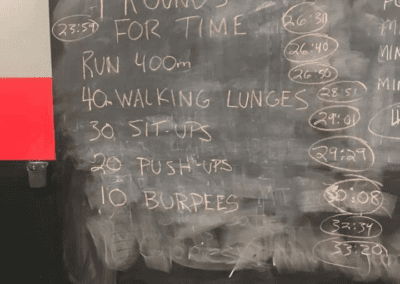 The Fitness Factory | Brevard, NC | blackboard list of exercises